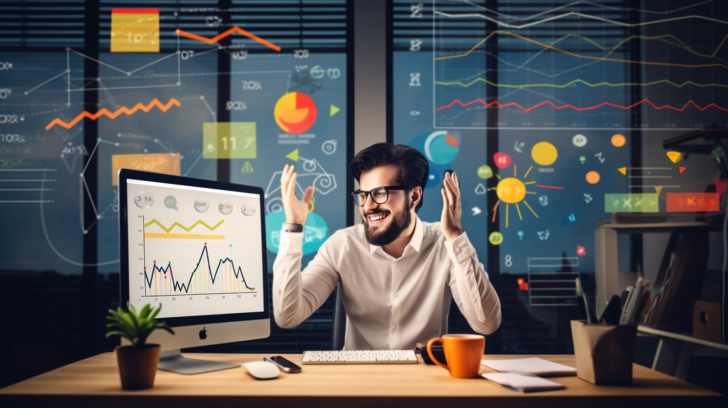 cliente feliz al ver los resultados de una consultoria seo - pixel code solutions cliente feliz al ver los resultados de una consultoría seo - pixel code solutions